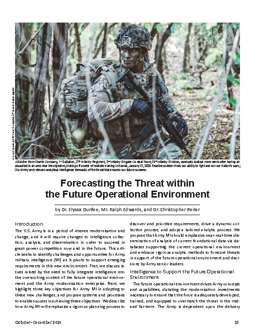 Forecasting the Threat within the Future Operational Environment — 03 Mar 2021
