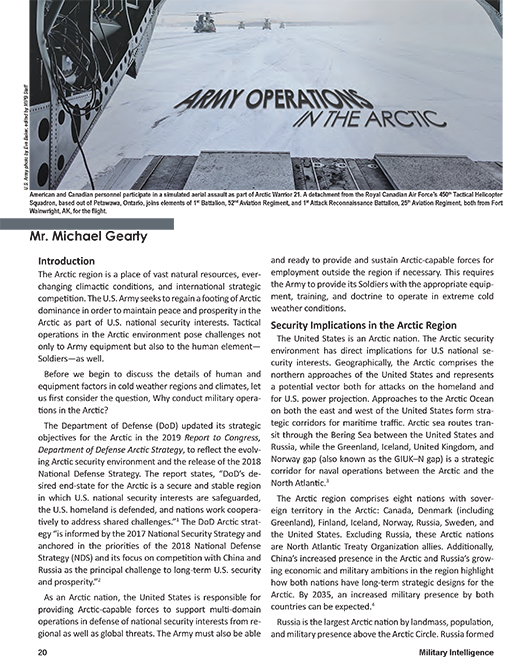 Army Operations in the Arctic — 29 Sep 2021