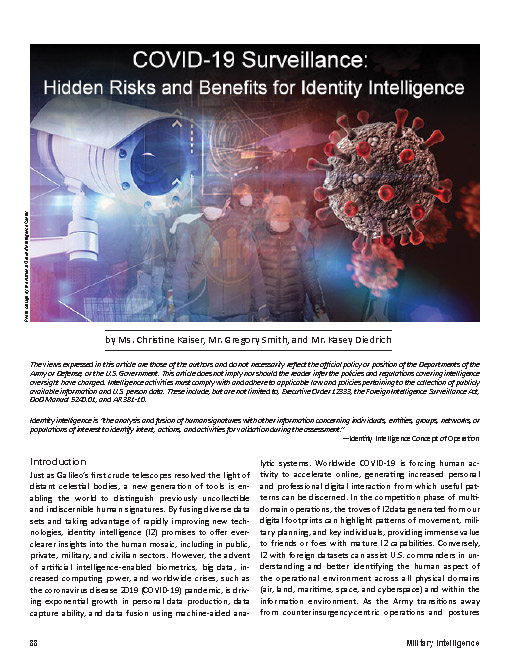 COVID-19 Surveillance: Hidden Risks and Benefits for Identity Intelligence — 04 Mar 2021