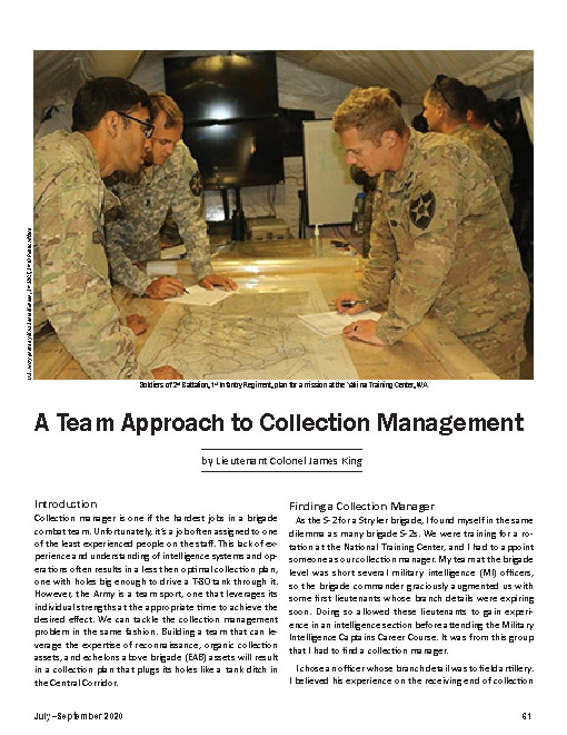 A Team Approach to Collection Management