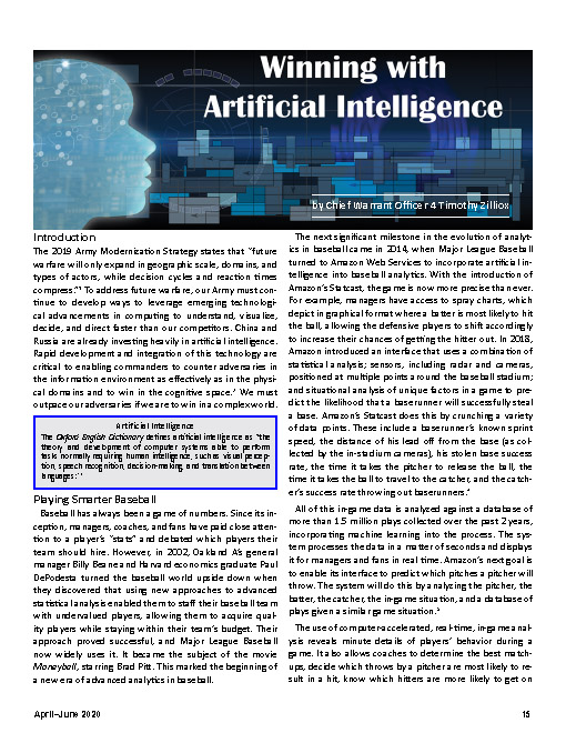 Winning with Artificial Intelligence — 19 Apr 2020